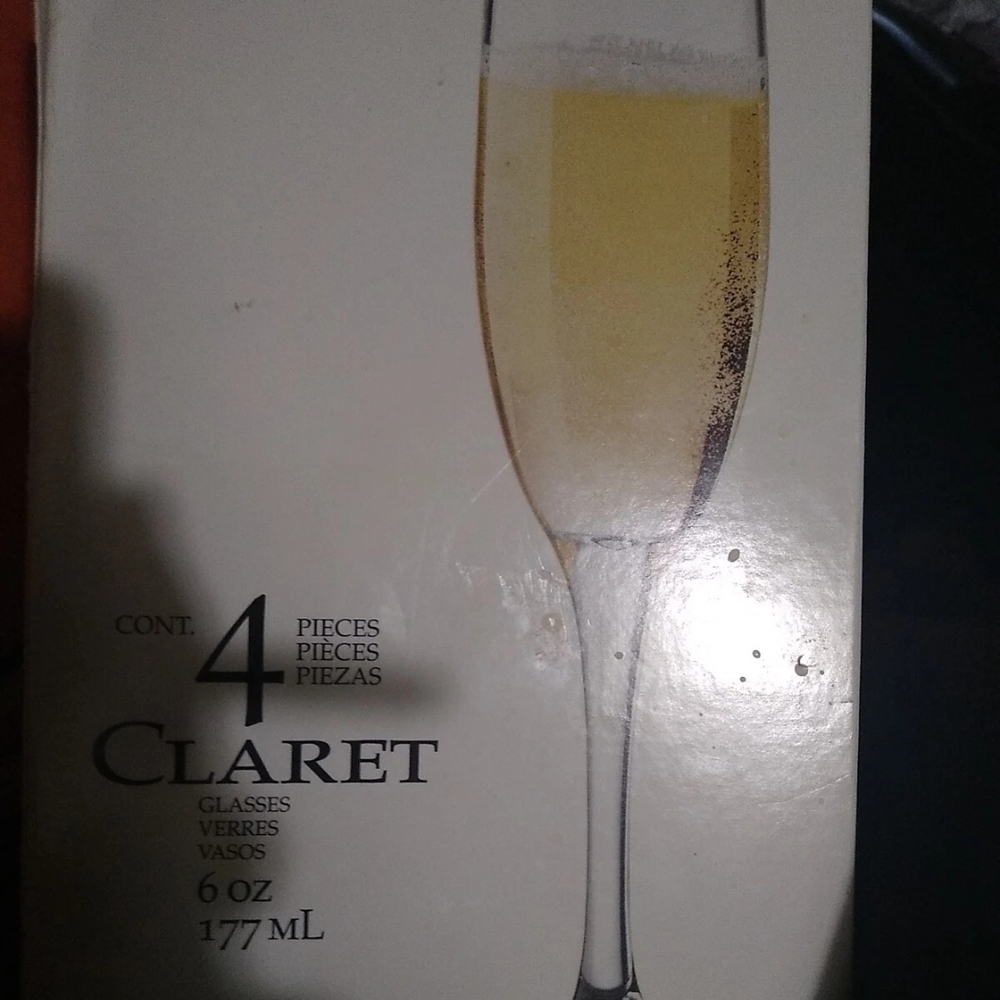 Claret Champagne Glasses Set of 4 Libby New